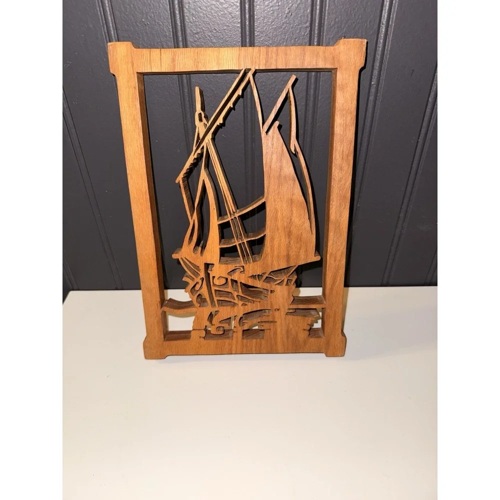 Laser Wood Cut Sail Boat